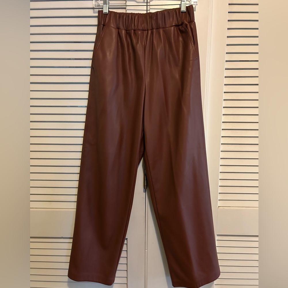 Blank NYC Brown Faux Leather pants from Anthropologie